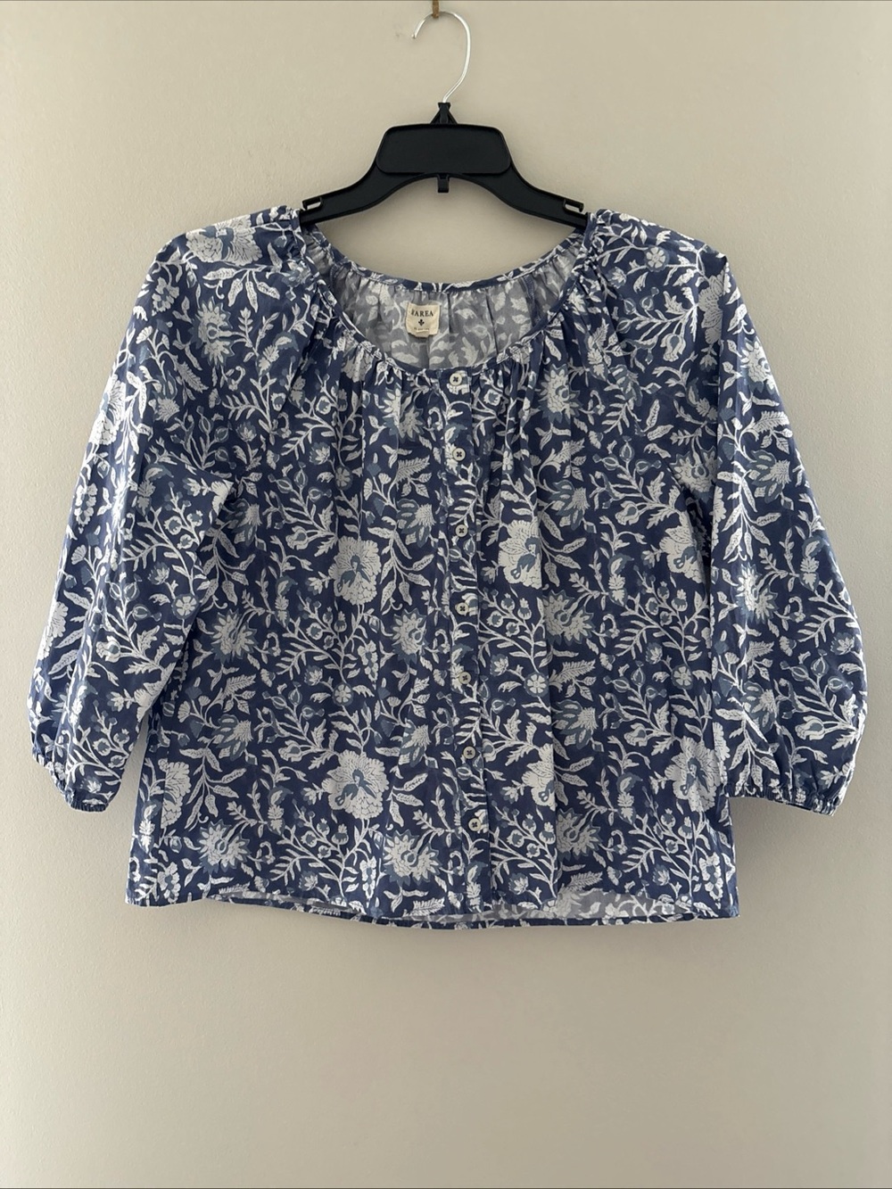 Marea by Liz Joy Sophie Blouse Indigo Blossom Size Small